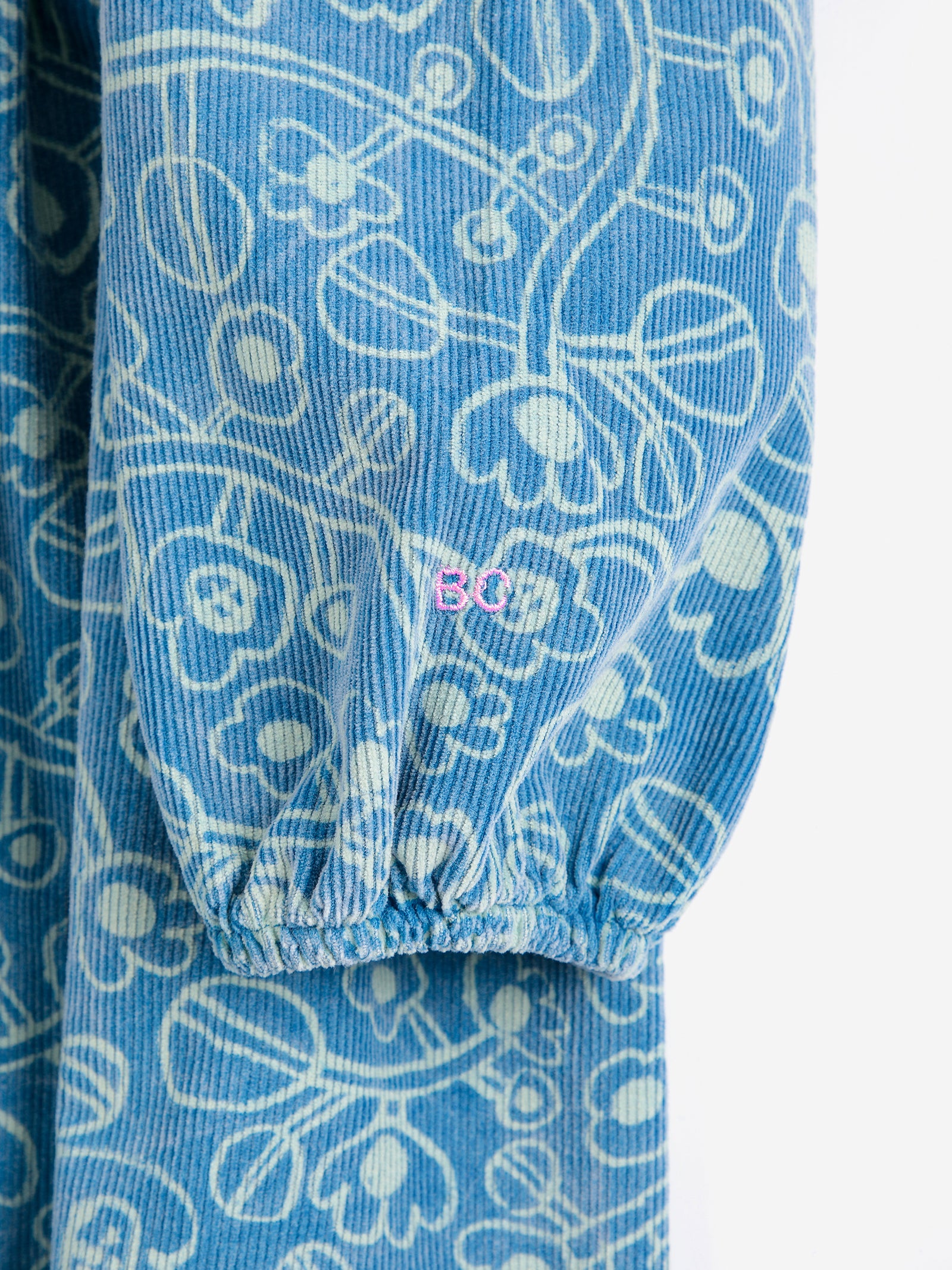 Sketchy Flowers All Over Corduroy Dress