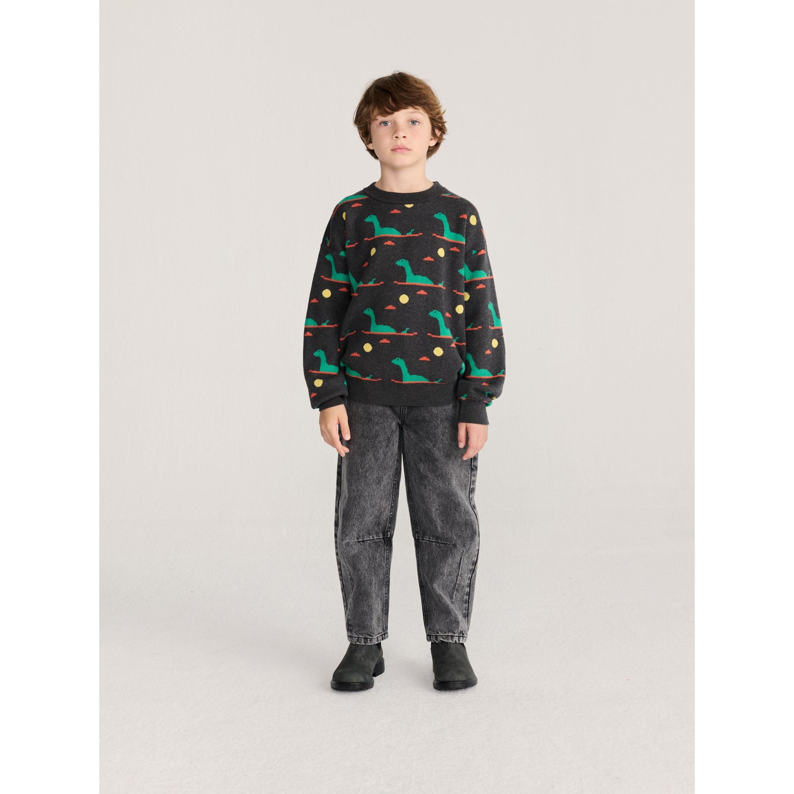 Bobo Choses Lake Monster All Over Jacquard Jumper, All About Monsters collection, view 4