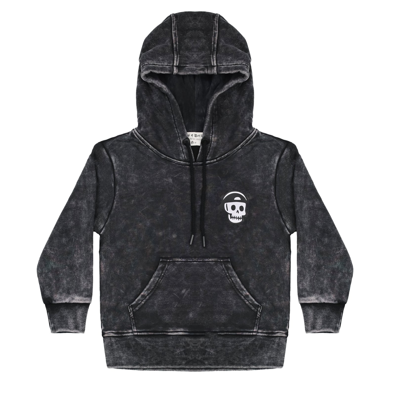 Black Wash Bones Skate Hood