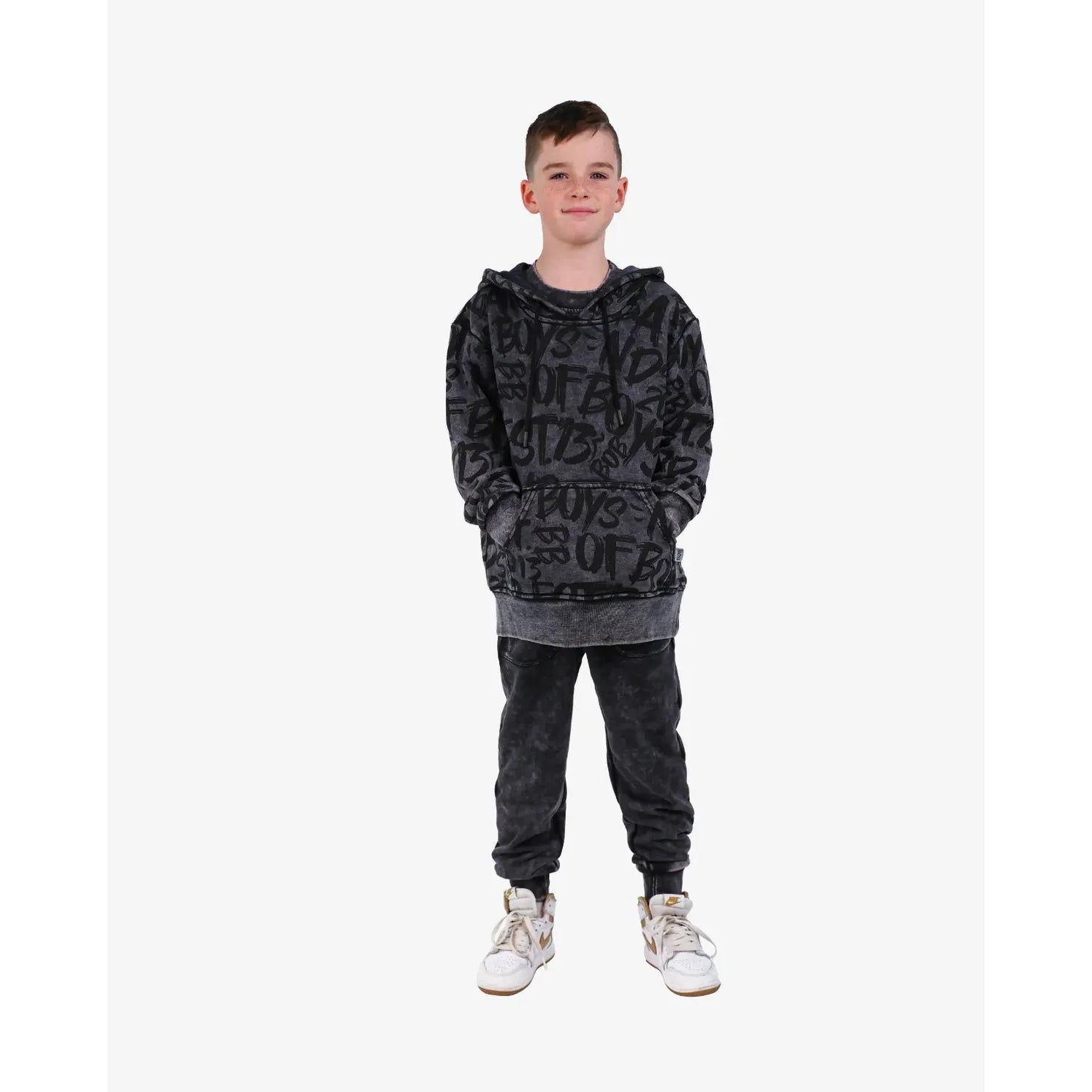 Black Wash Track Pants