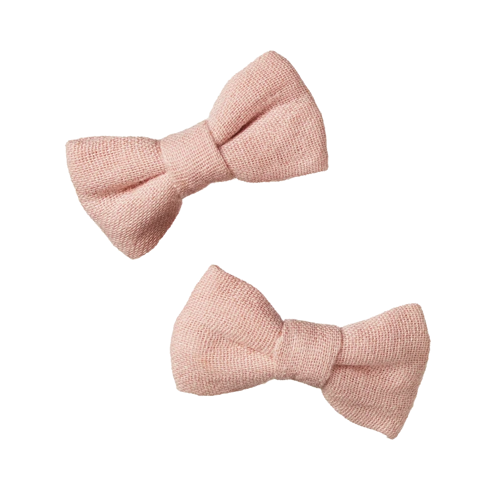 Bow Hair Clips 2 Pack - Rose Dust