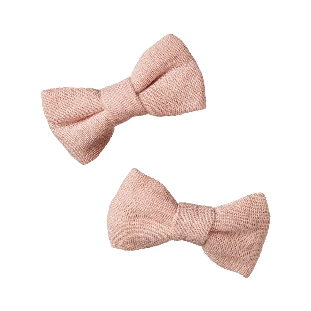 Bow Hair Clips 2 Pack - Rose Dust