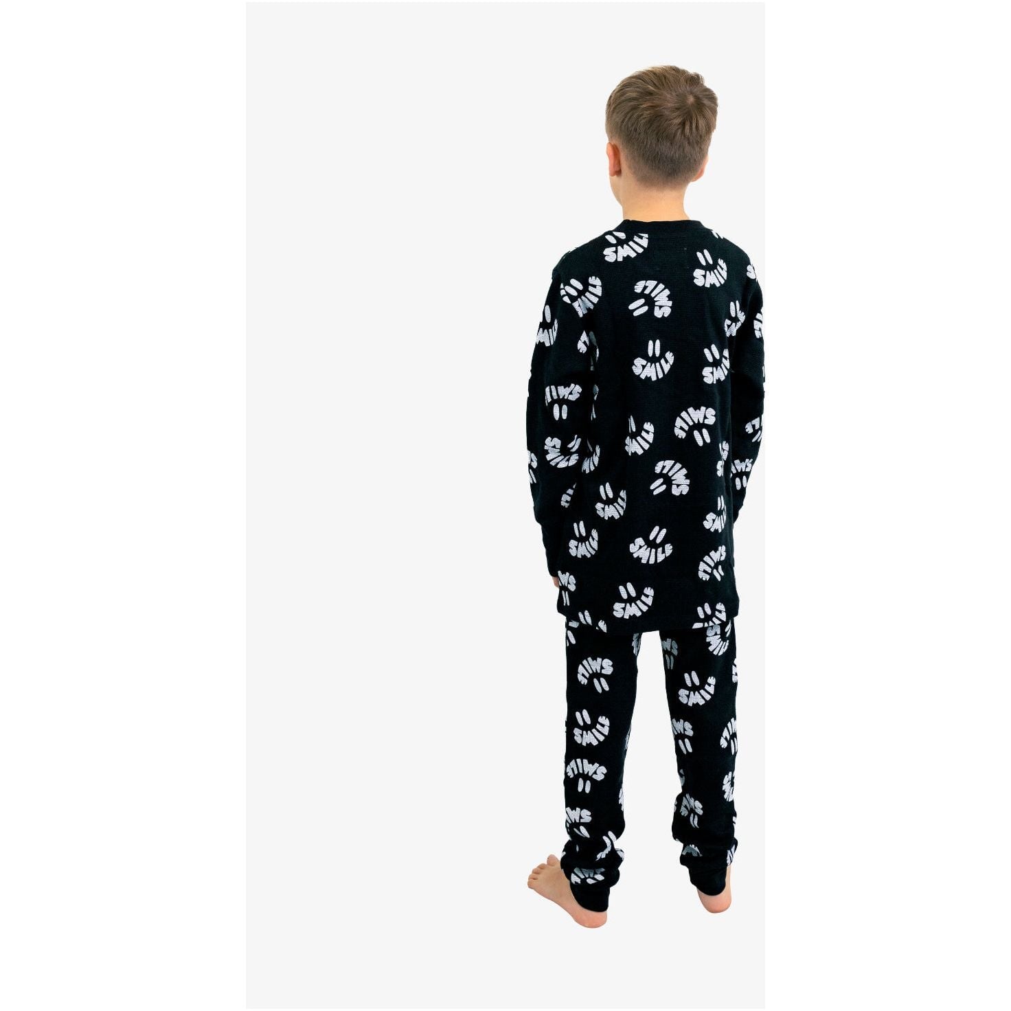 Black Waffle Smile Winter Pjs