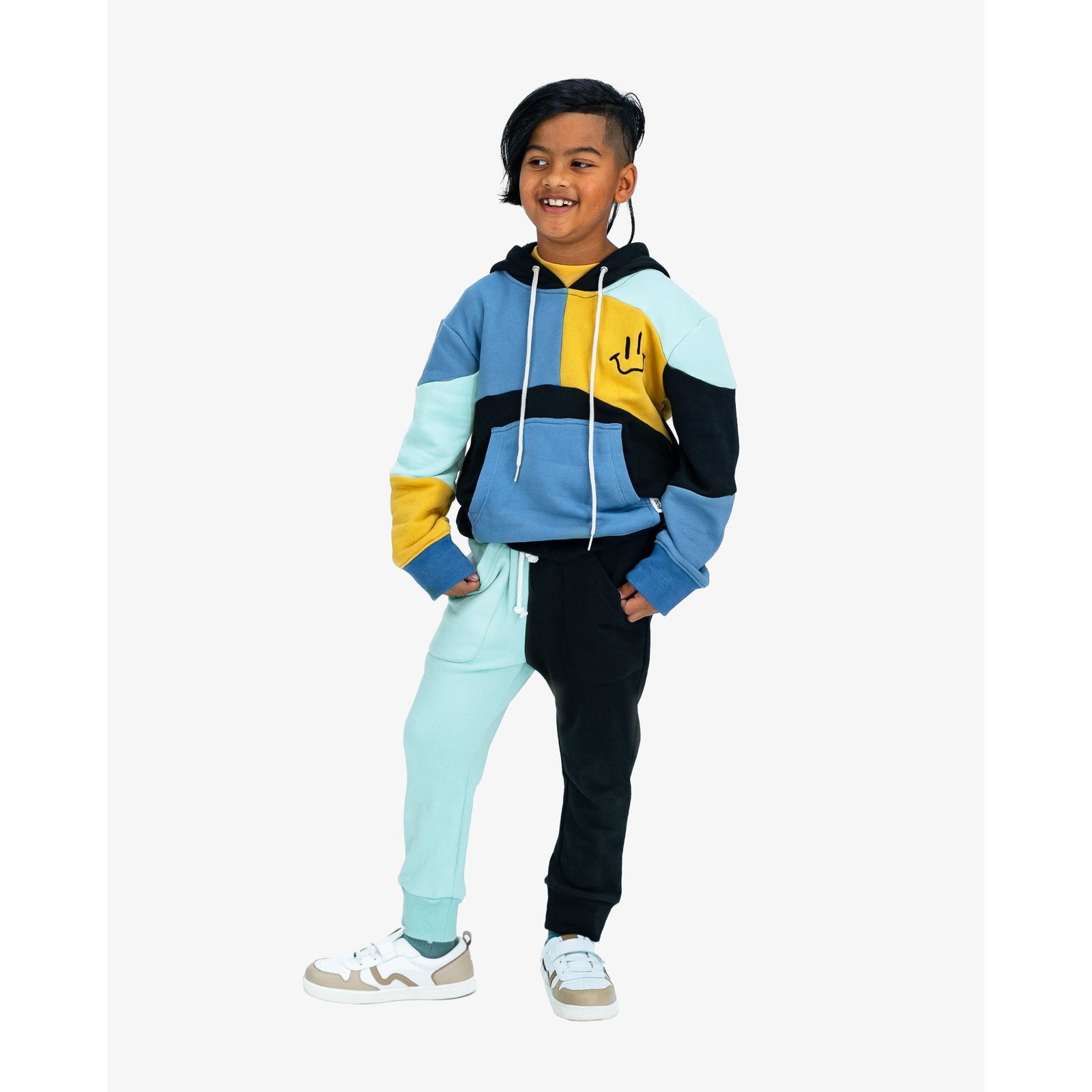 Colour Block Harlequin Hood