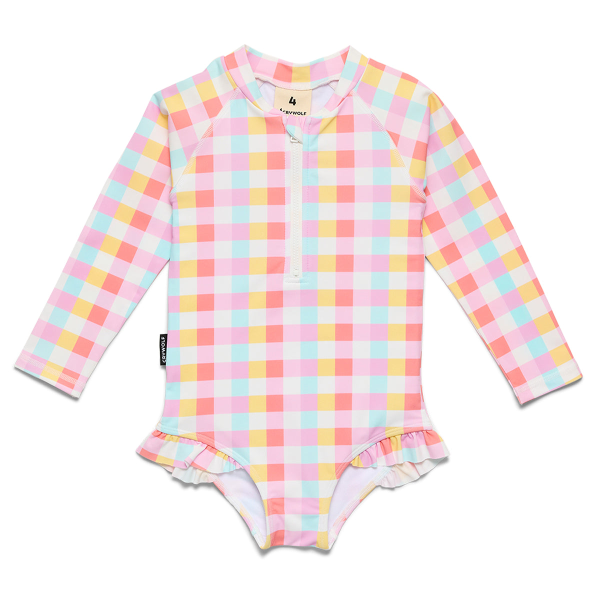 Crywolf Long Sleeve Swimsuit - Pop Gingham