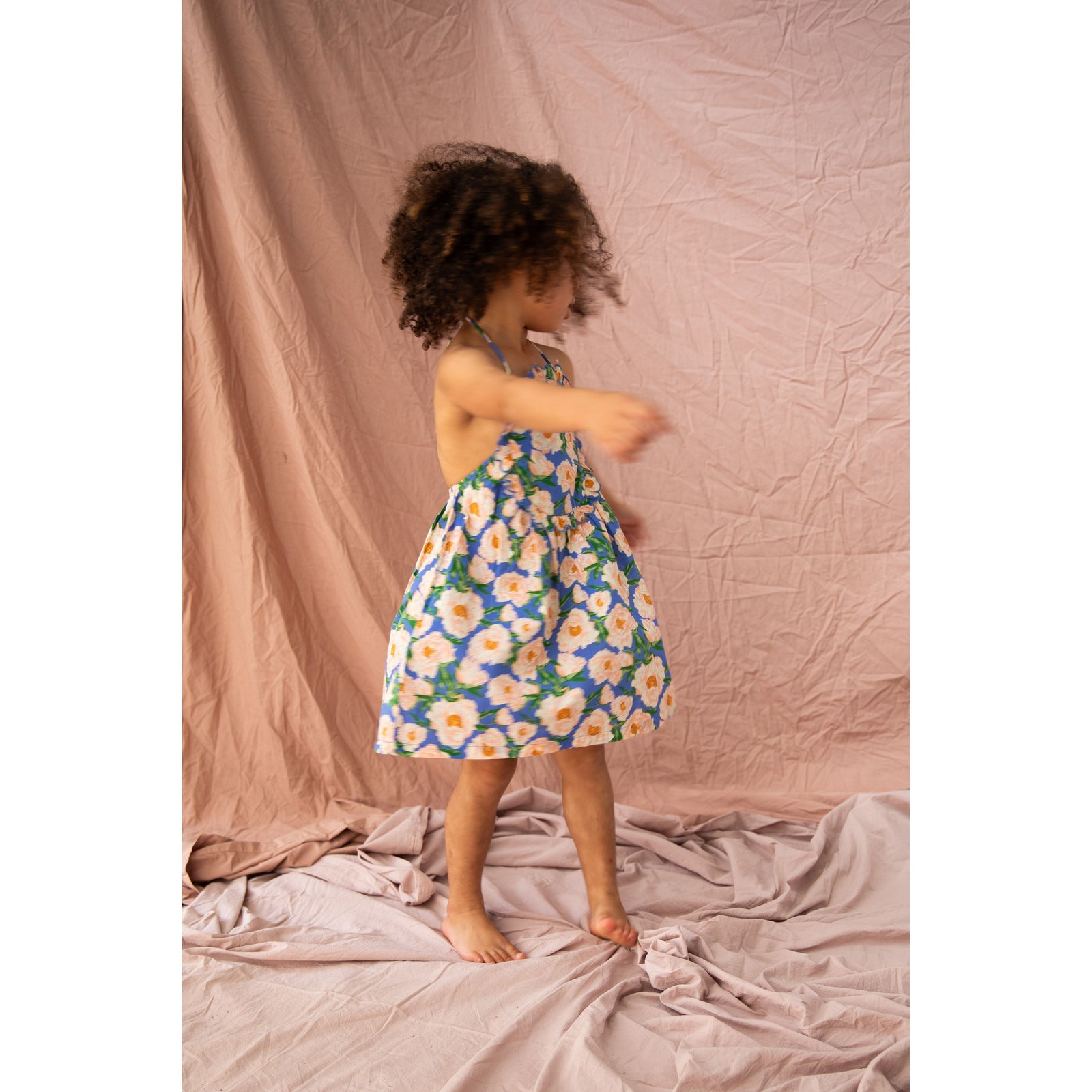 Evie Dress-Soiree Bouquet Bondi Blue