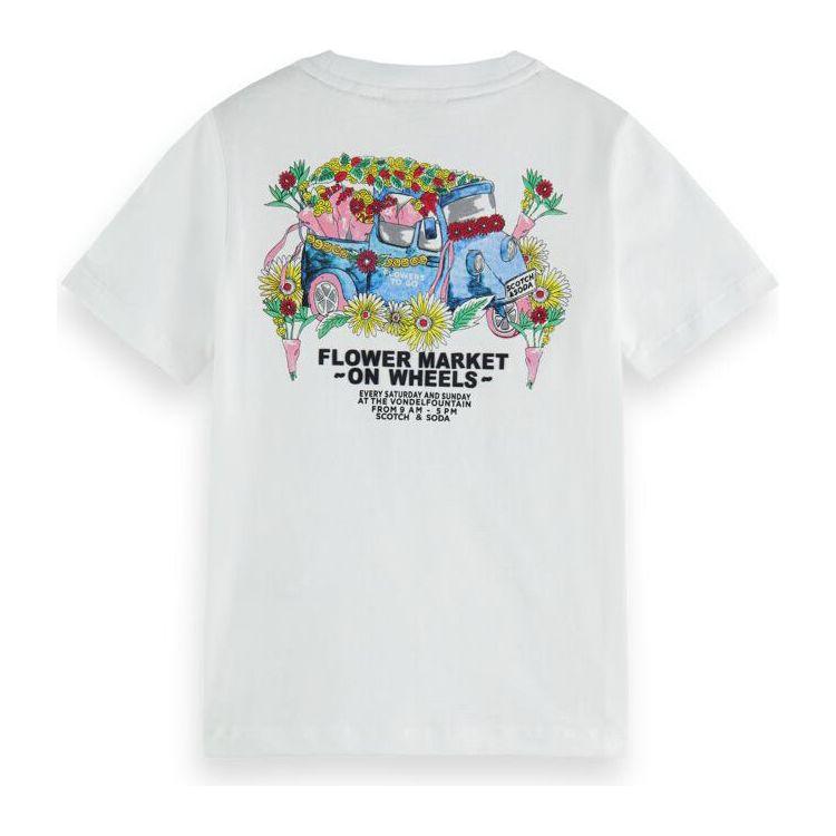 Regular Fit Floral Artwork Organic T-Shirt - Off White