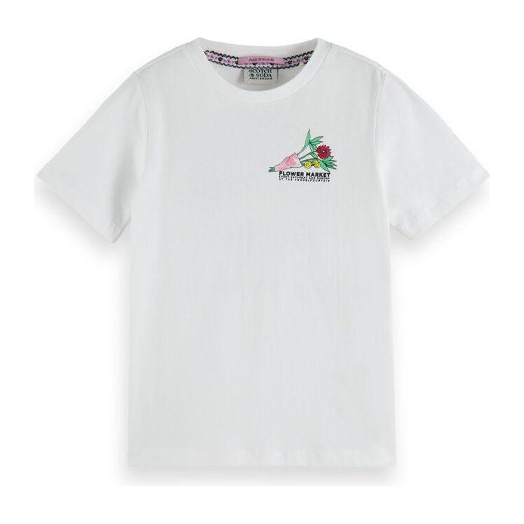 Regular Fit Floral Artwork Organic T-Shirt - Off White