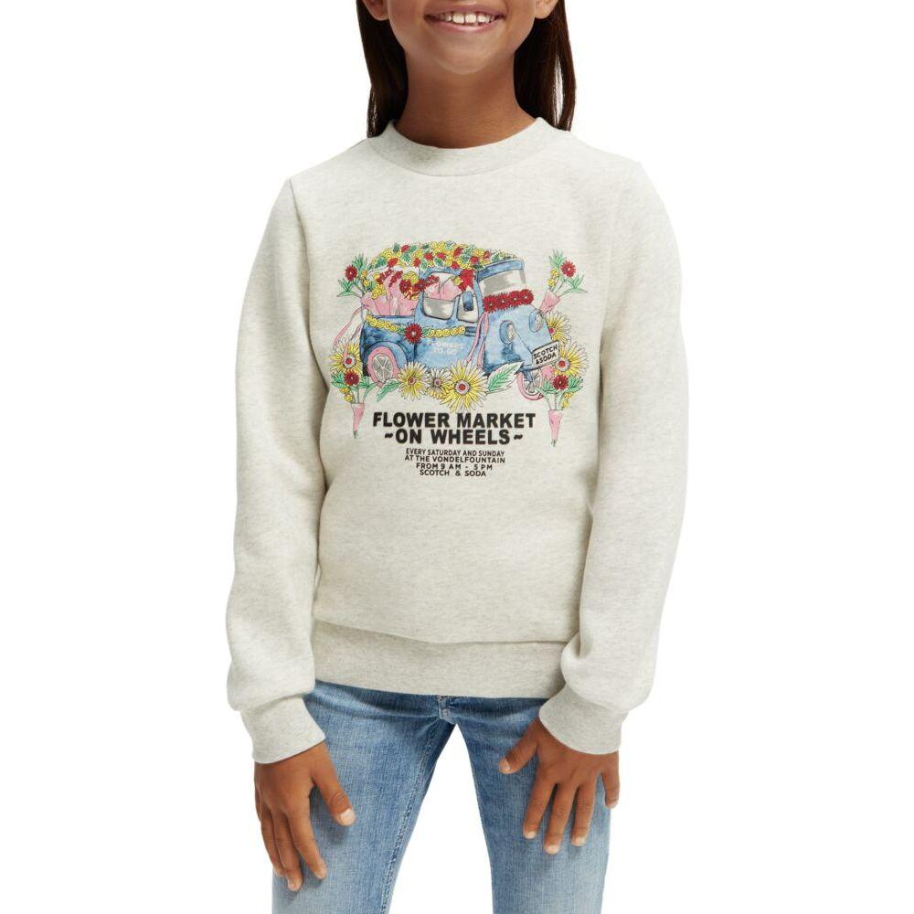 Regular Fit Organic Artwork Sweatshirt - Ecru Melange