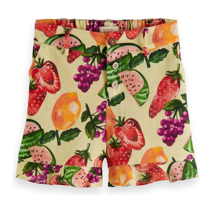 All-Over Printed Ruffle Shorts