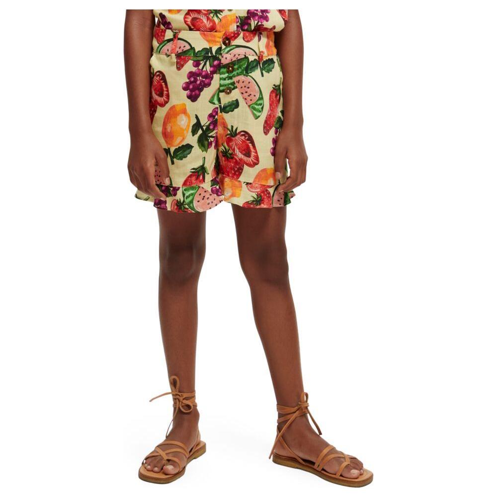 All-Over Printed Ruffle Shorts