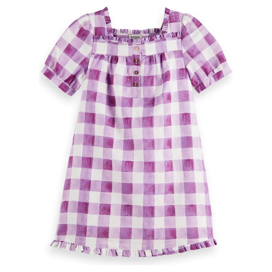 Printed Check Linen Blend Dresss