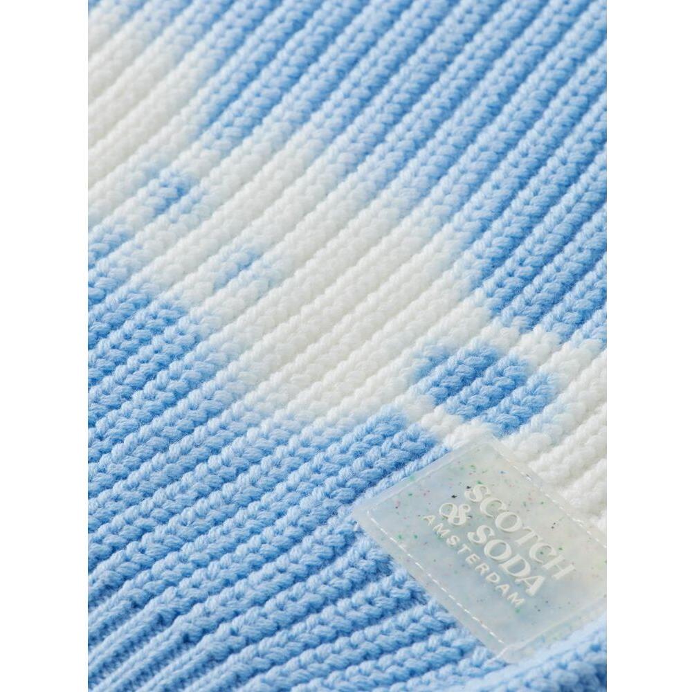 Tie-Dye Rib Knit Organic Cotton Sweater - Cornflower