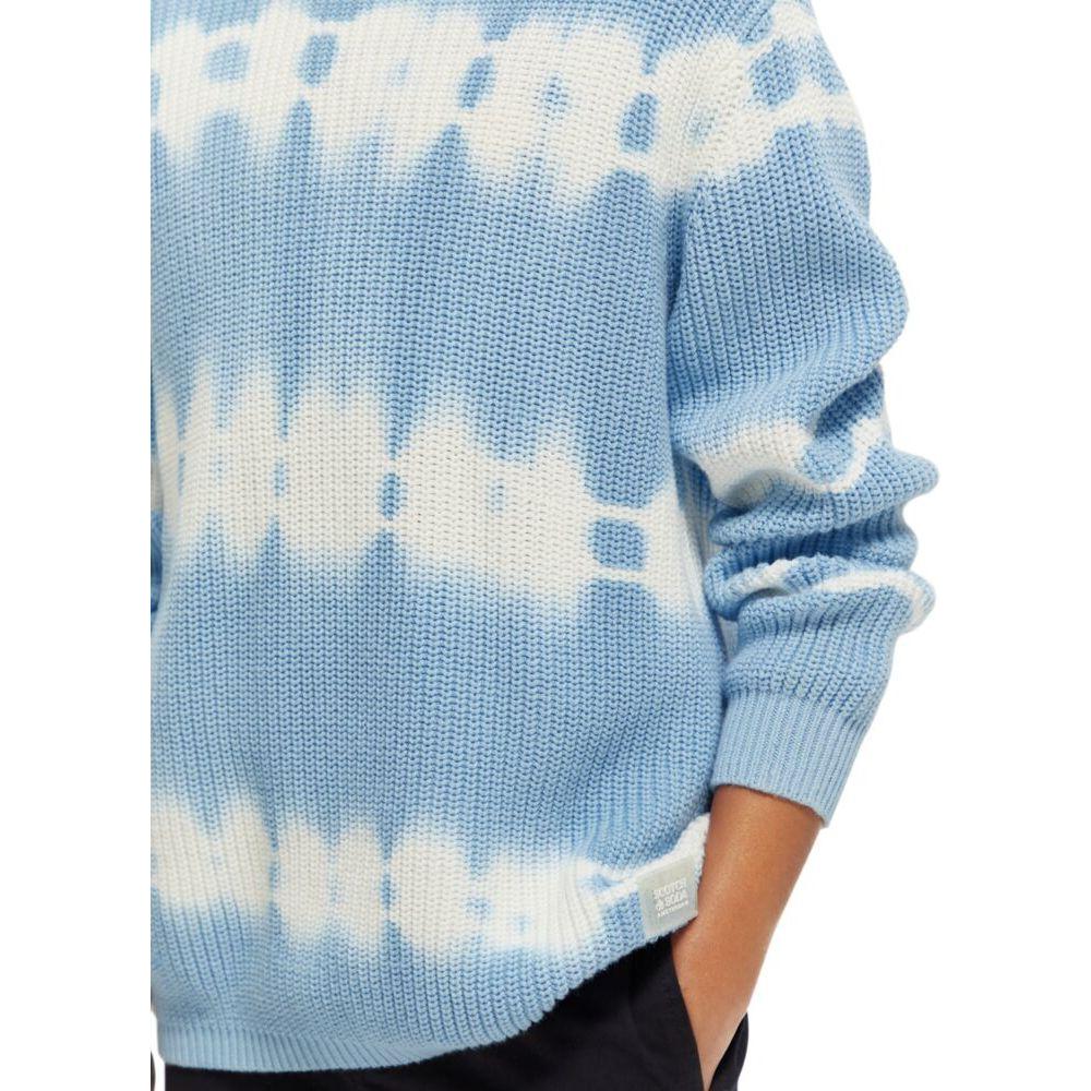 Tie-Dye Rib Knit Organic Cotton Sweater - Cornflower