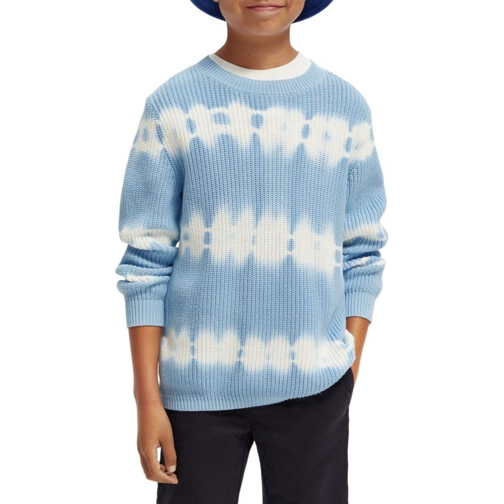 Tie-Dye Rib Knit Organic Cotton Sweater - Cornflower