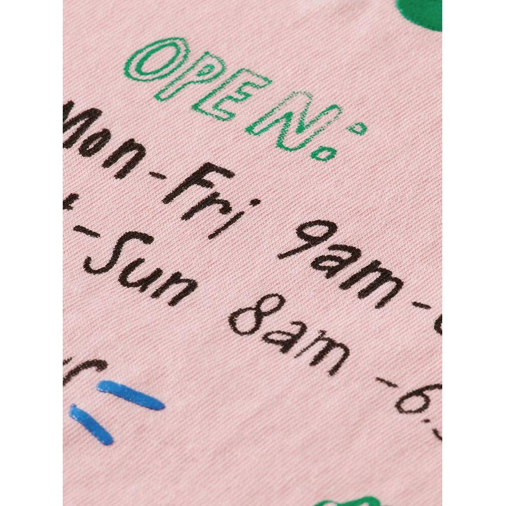 Artwork & Knotted Hem Organic Cotton T-Shirt - Blush