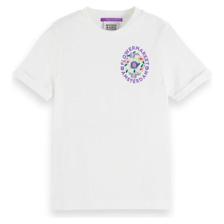 Slim Fit Floral-Embroidered T-Shirt - White