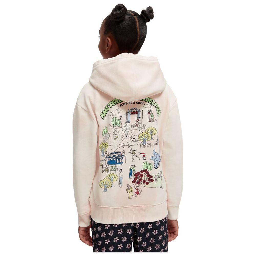 Loose Fit Tie-Dye Artwork Hoodie - Apple Blossom