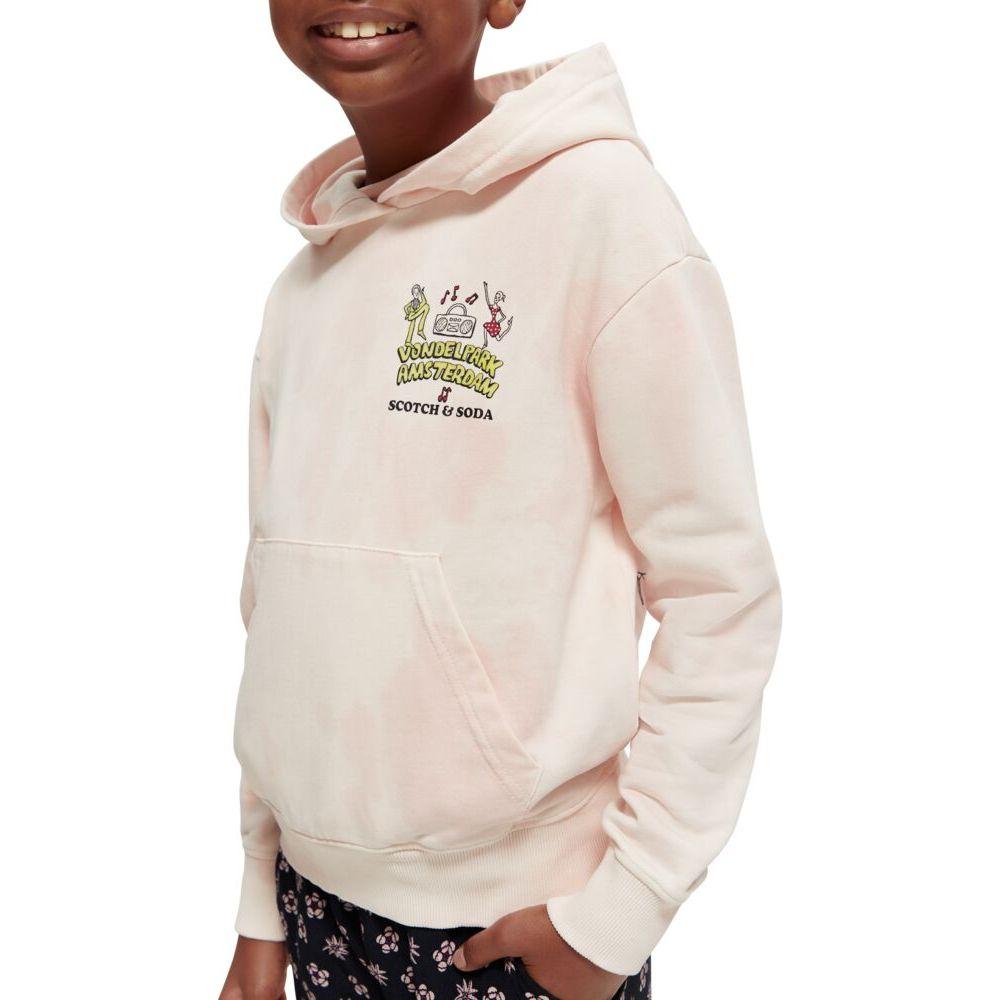 Loose Fit Tie-Dye Artwork Hoodie - Apple Blossom