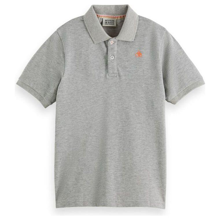 Organic Cotton Pique Polo - Grey Melange