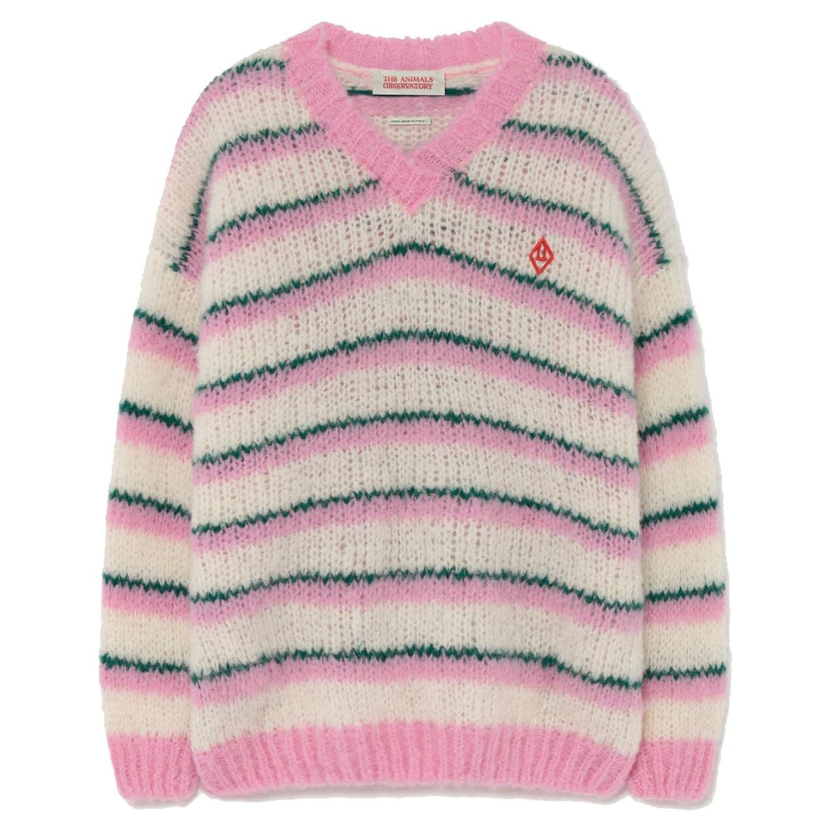 Stripes Toucan Kids Sweater - Pink Logo