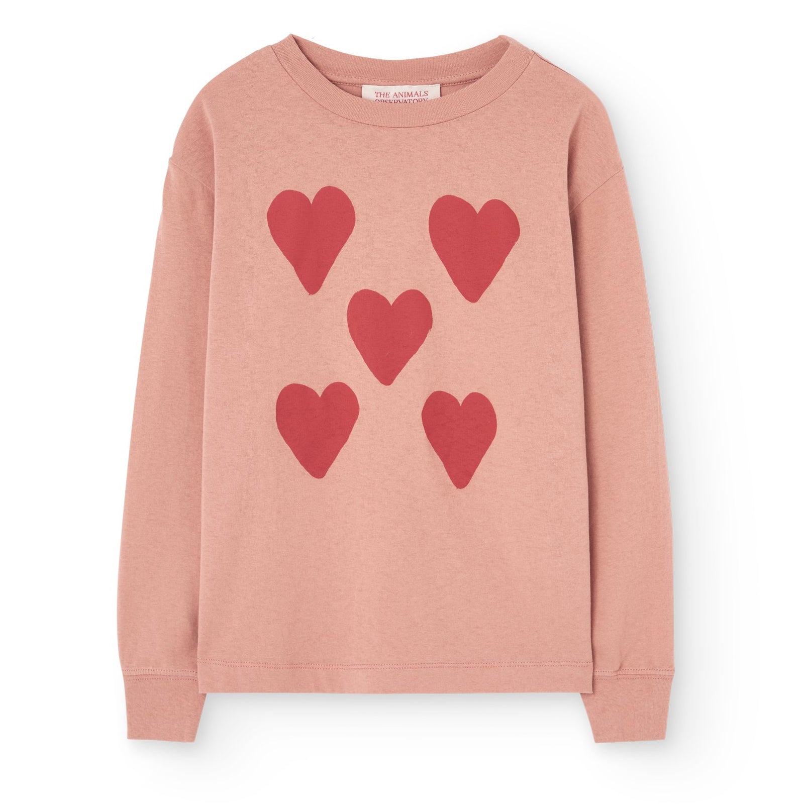 Hearts Coral Dog Long Sleeve T-Shirt