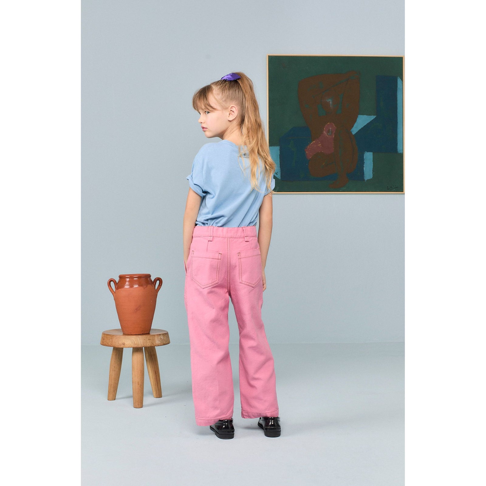 Rooster Kid T-Shirt - Dusty Blue