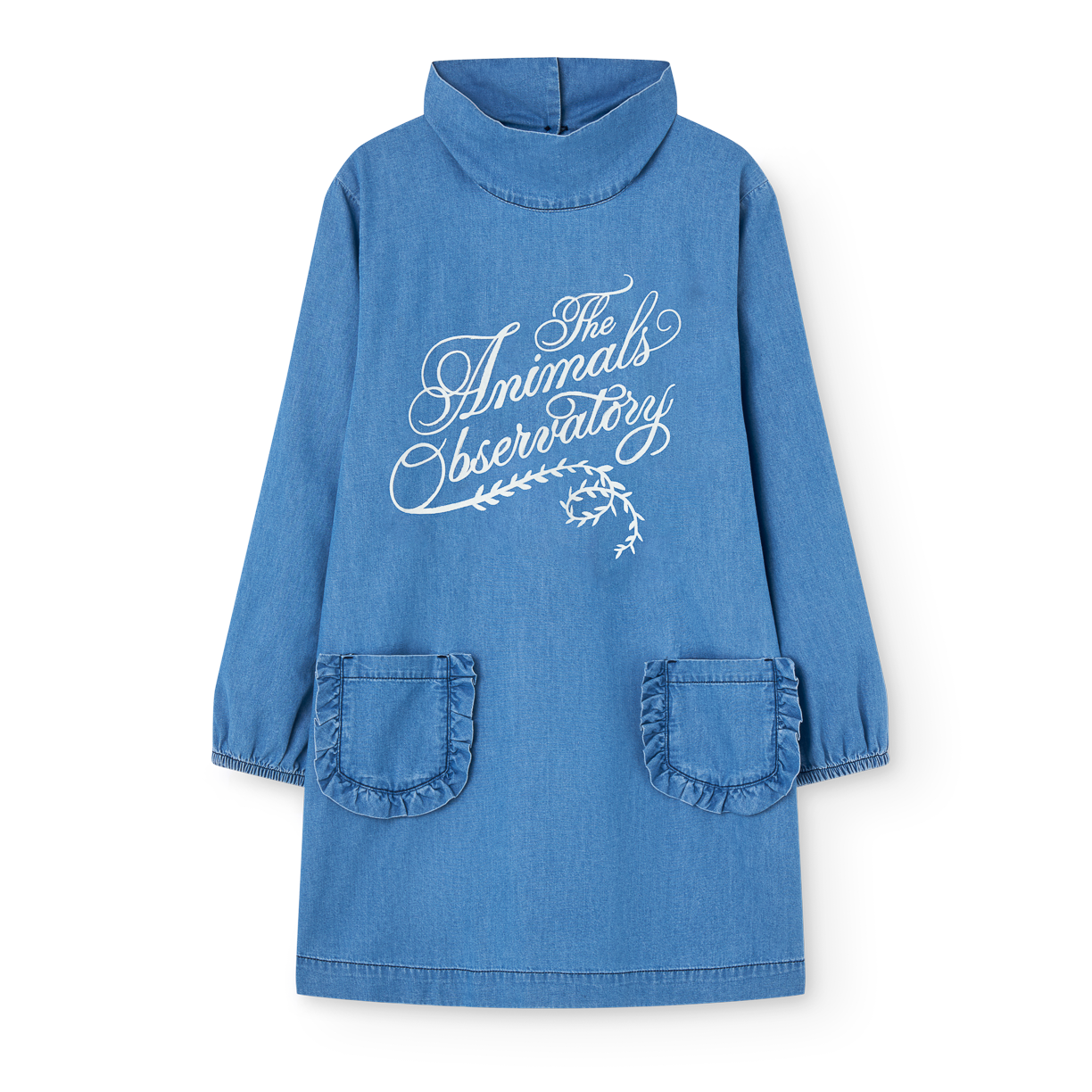 Dragon Denim Kid Dress - Dusty Blue