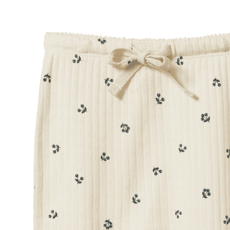 Footed Rompers Pointelle - Winter Berry Print