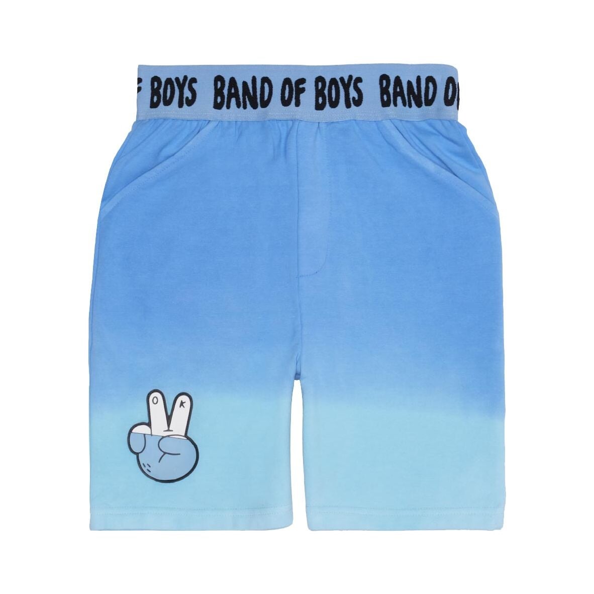 Peace Out Blue Dip-Dye Shorts