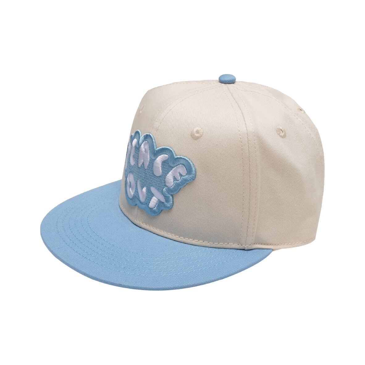 Peace Out Cream + Blue Hip Hop Cap