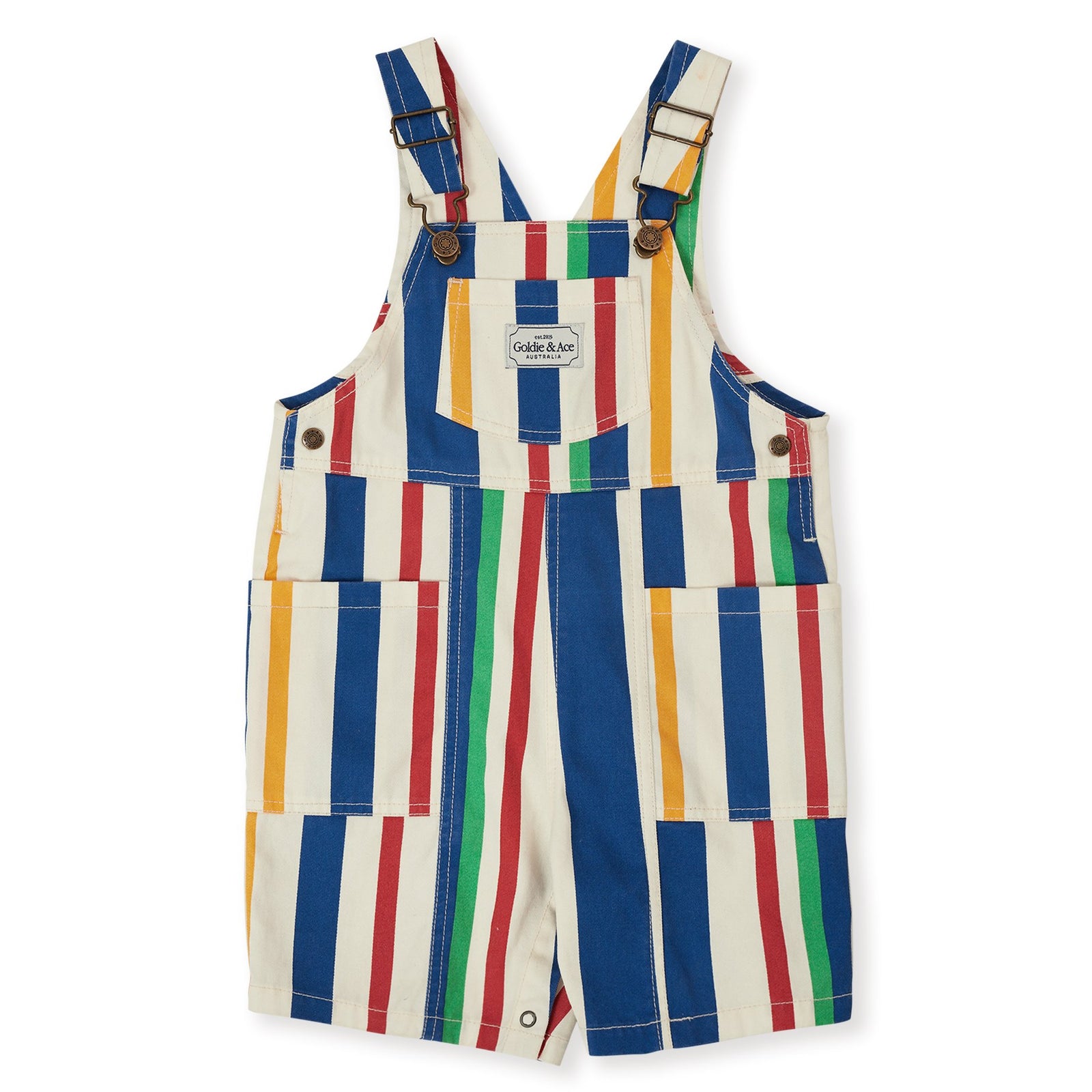 90S Bold Stripe James Denim Pocket Overalls