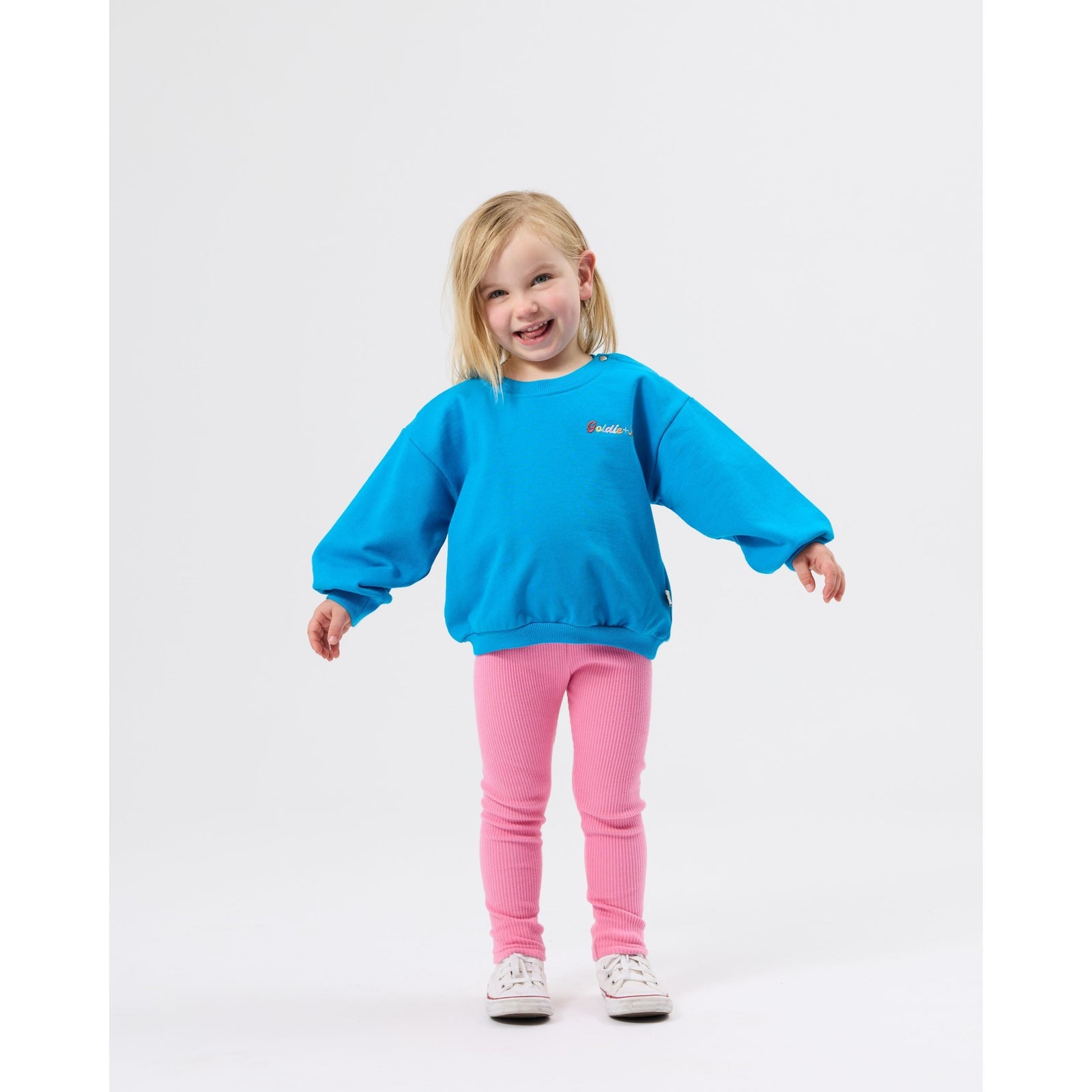 Child wearing Goldie & Ace Ellis Terry Sweater, view 2