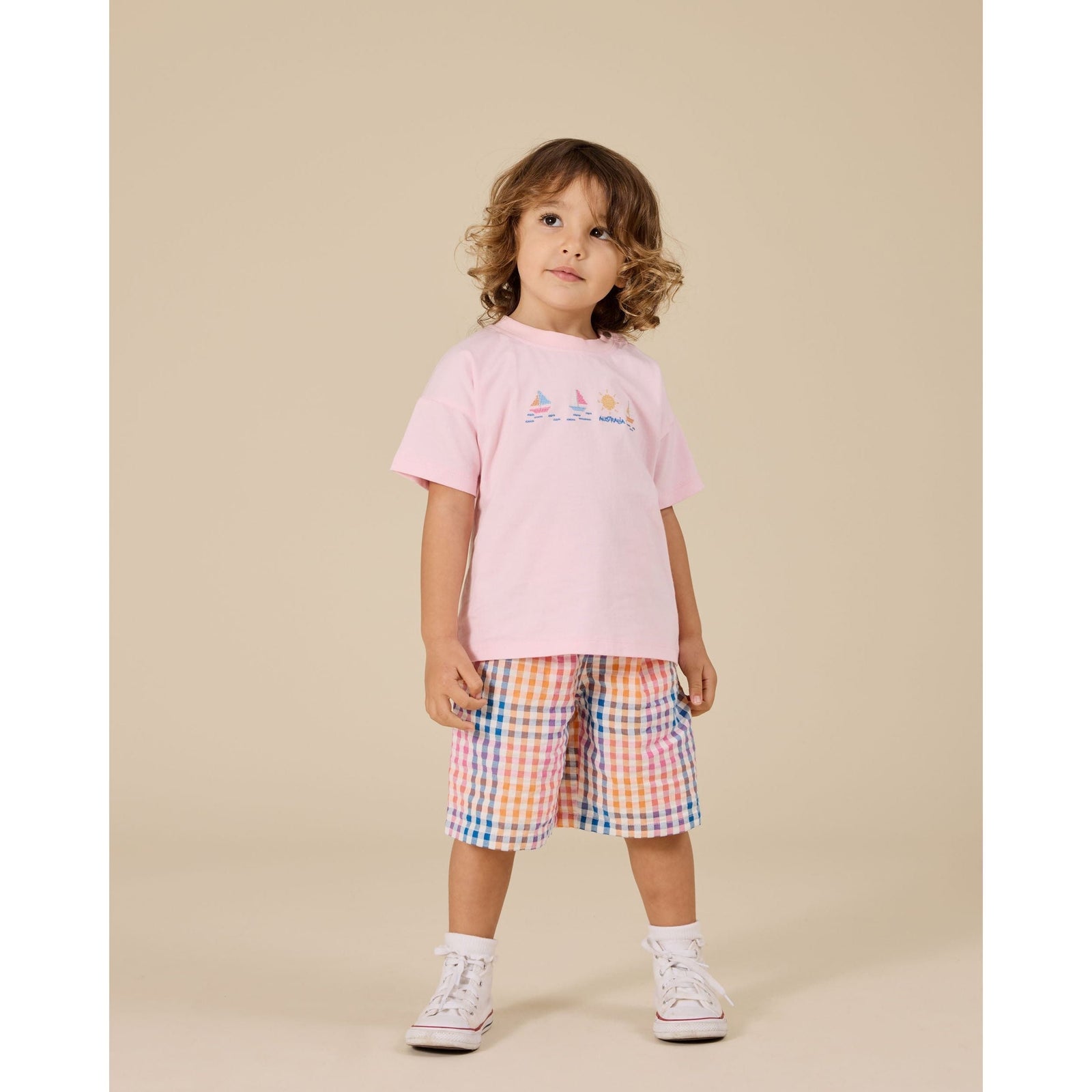 Rainbow Gingham Kirby Relaxed Shorts