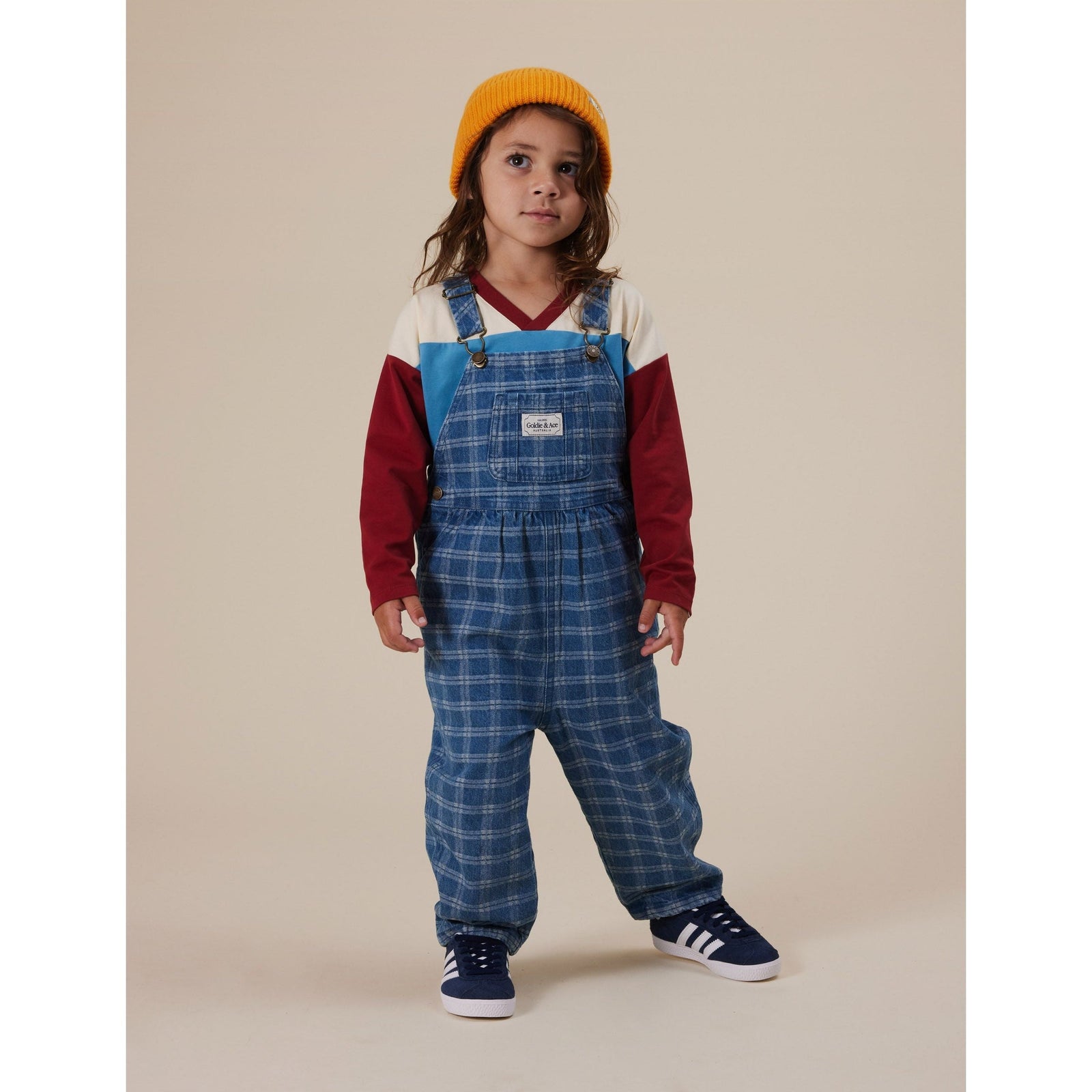 Austin Denim Check Overalls