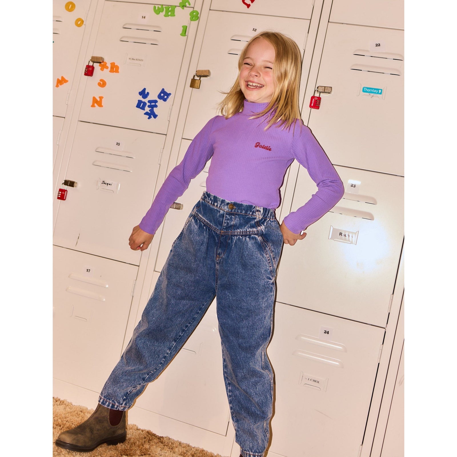 Embroidered Rib Skivvy Grape