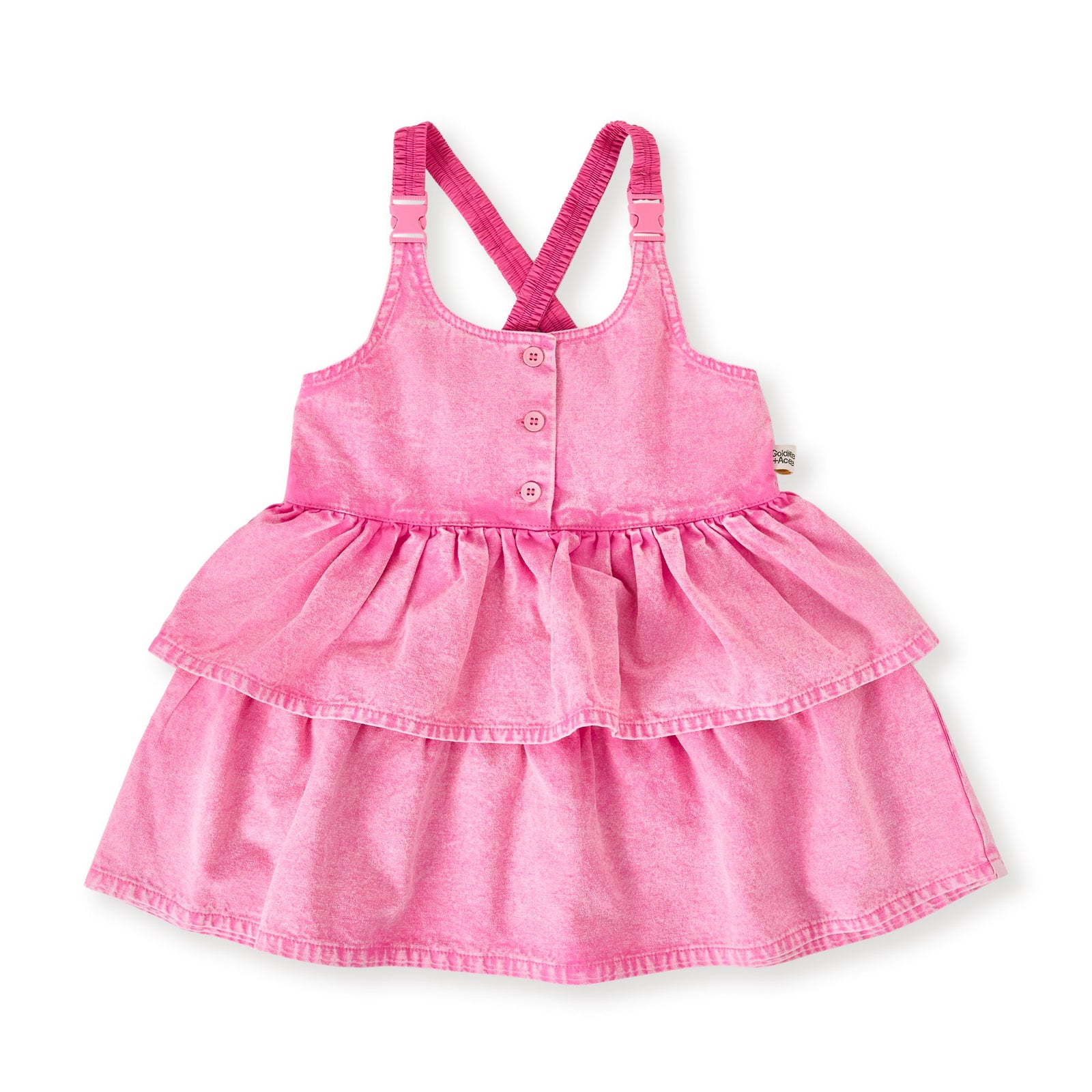 Saskia Denim Frill Pinafore Dress