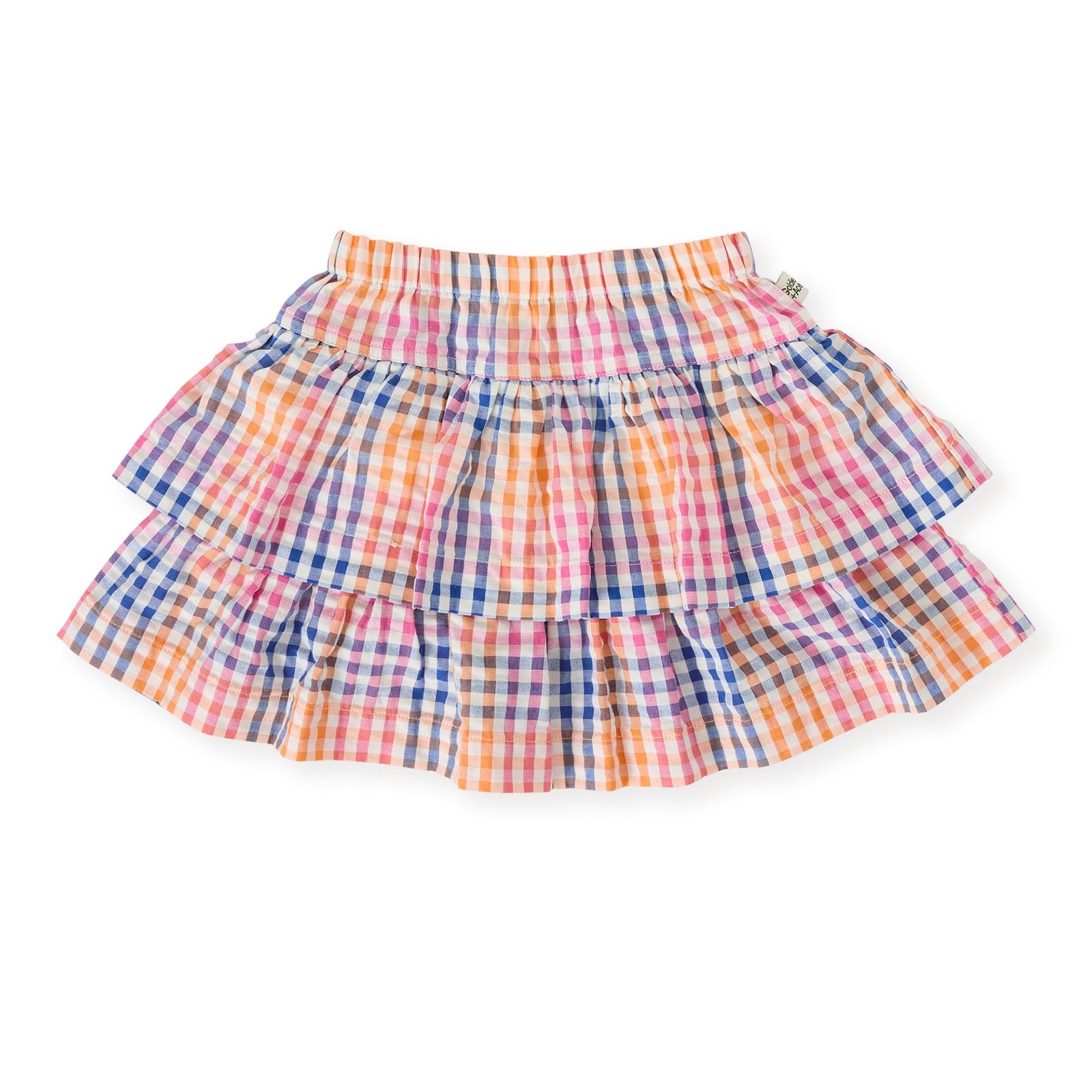 Rainbow Gingham Ria Ruffle Skirt