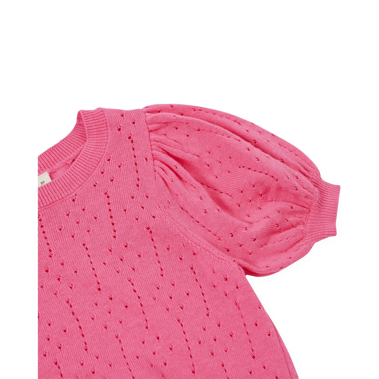 Pointelle Puff Knit Top
