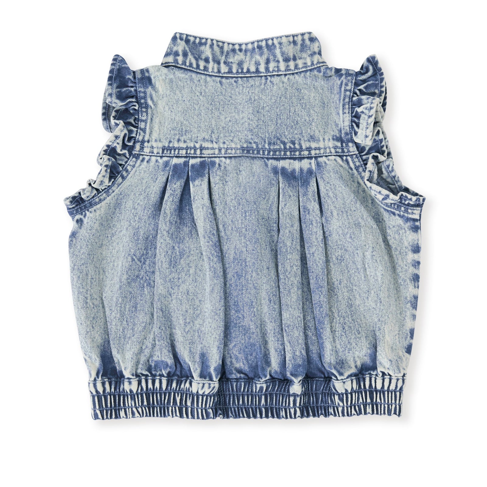 Elodie Embroidered Denim Vest