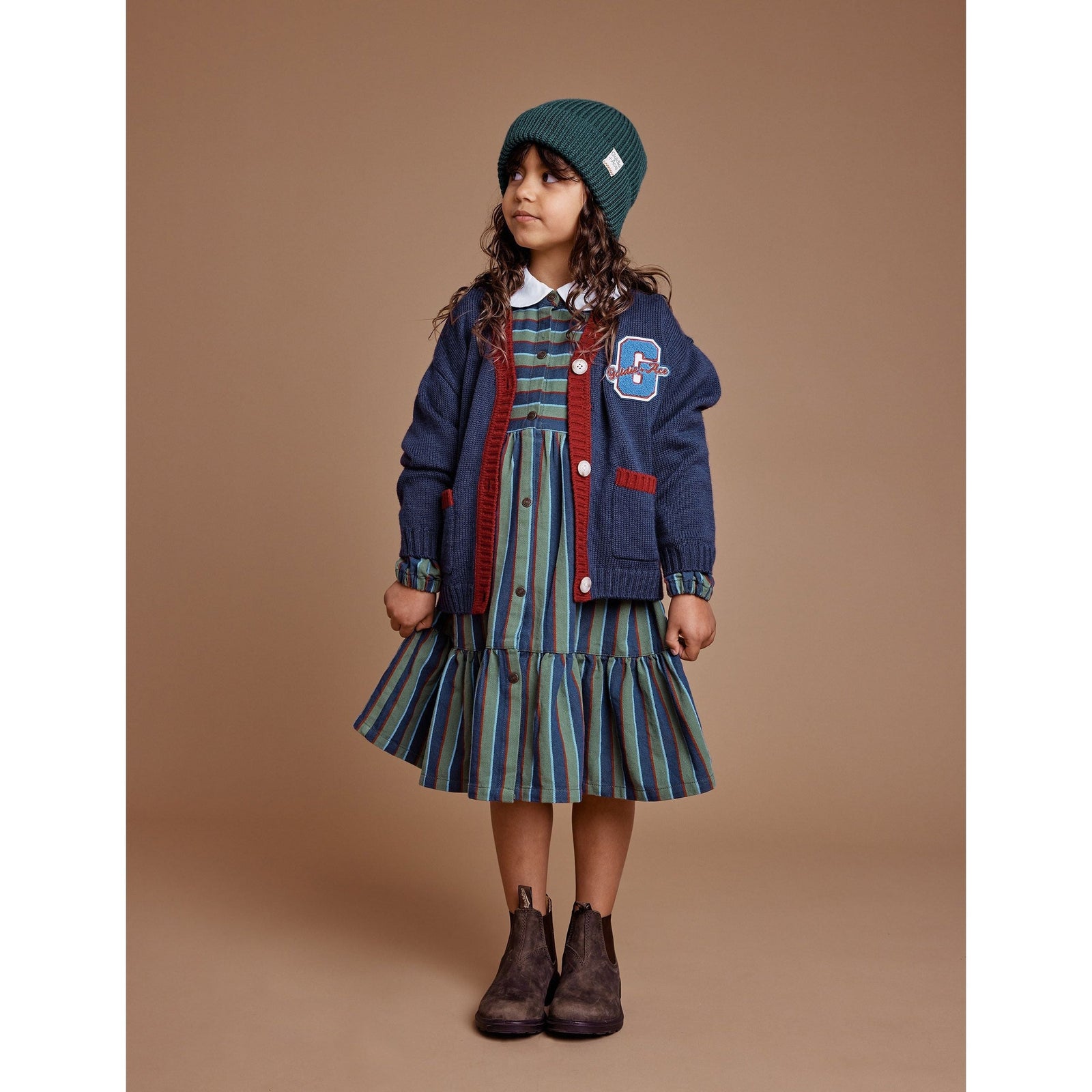 Gigi Tiered Twill Dress Heritage Stripe
