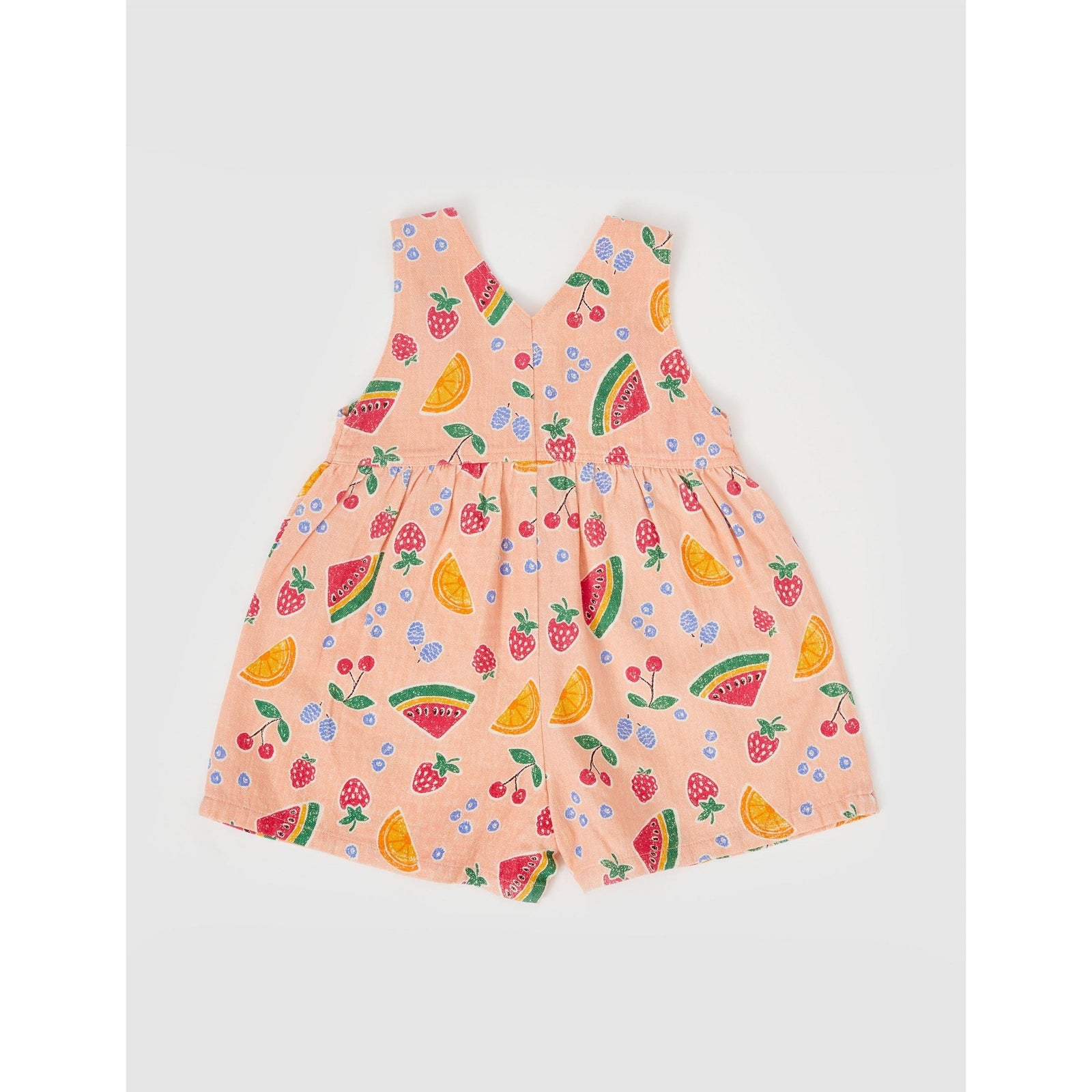 Sara Linen Shortalls Fruit Salad