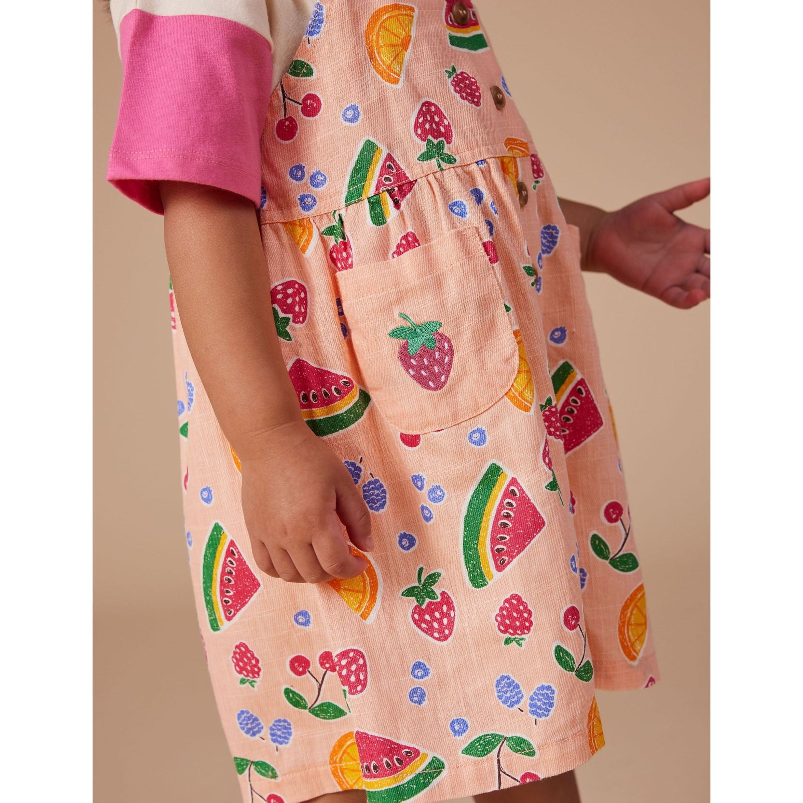 Sara Linen Shortalls Fruit Salad