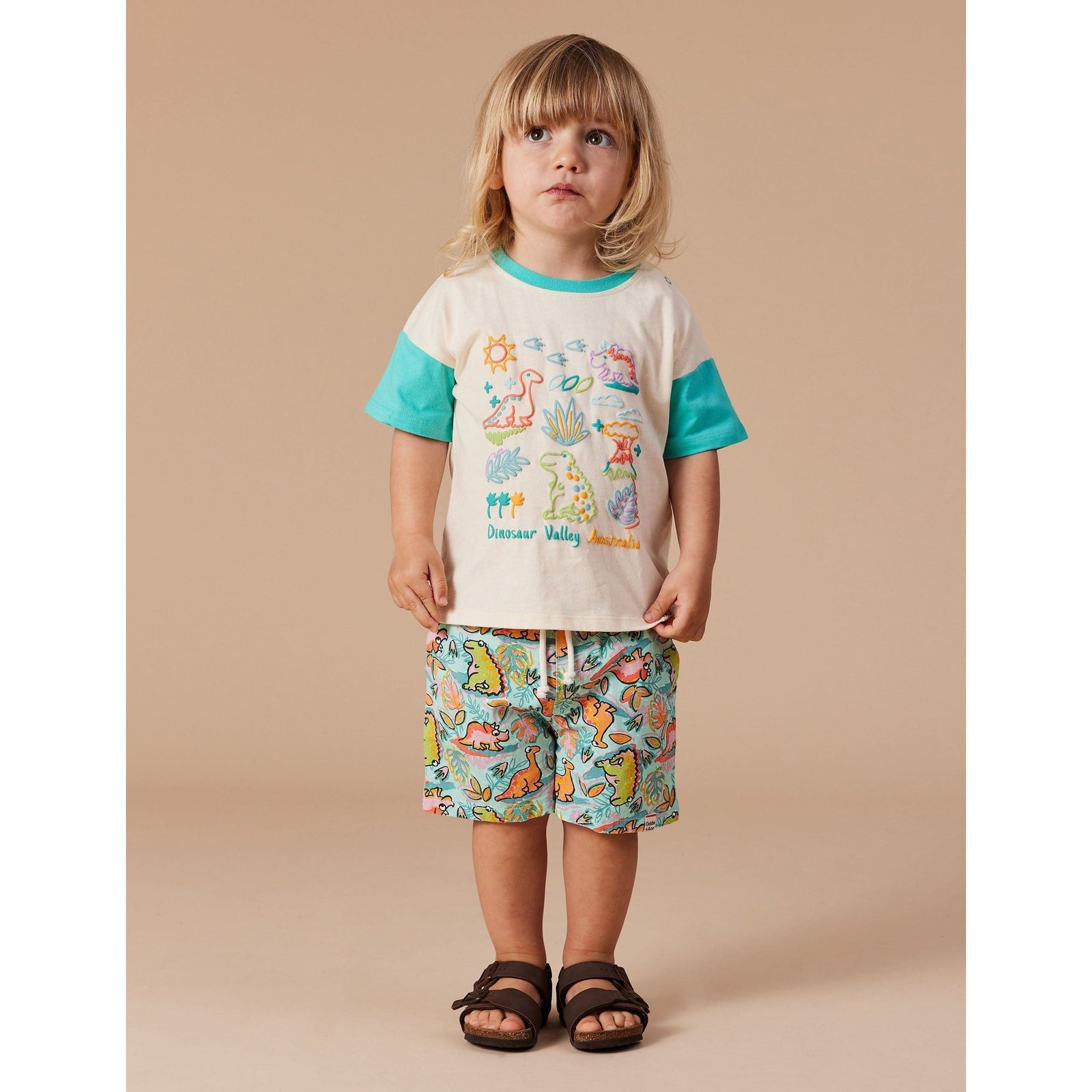 Noah Dino Jungle Denim Shorts