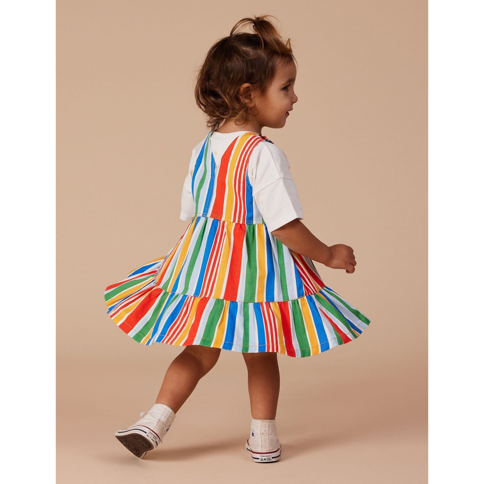 Tully Tiered Pinafore Dress Land Down Under Stripe