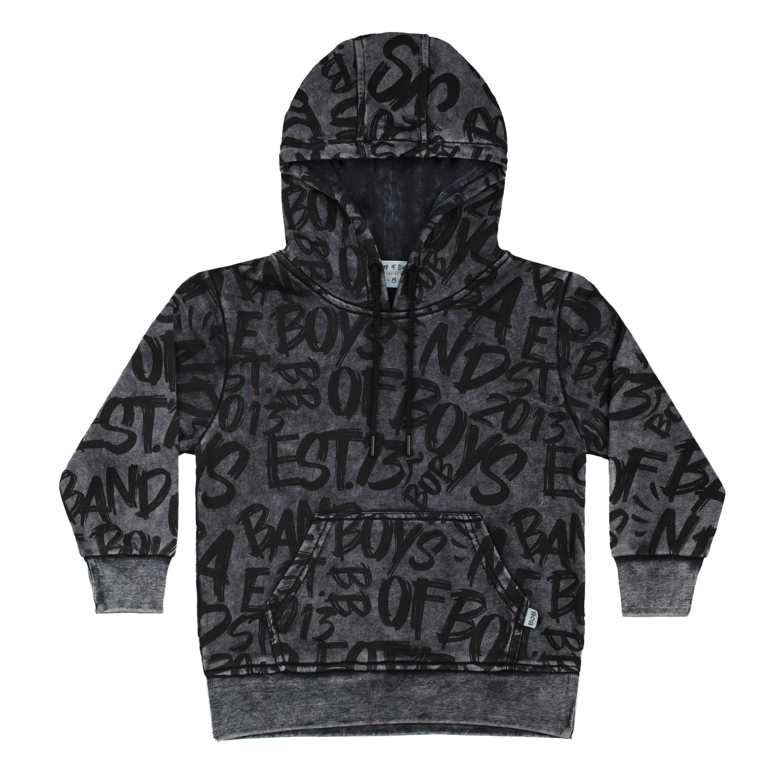 Grey Wash BOB Graffiti Hood