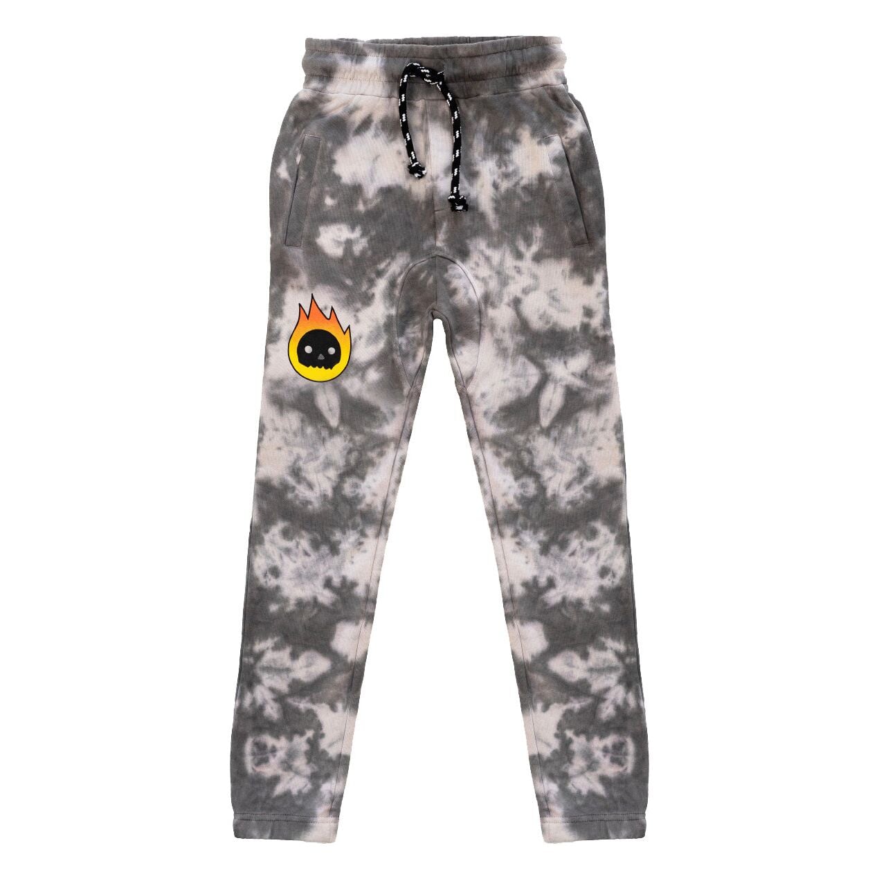 Grey Tie-Dye Flame Guy Joggers