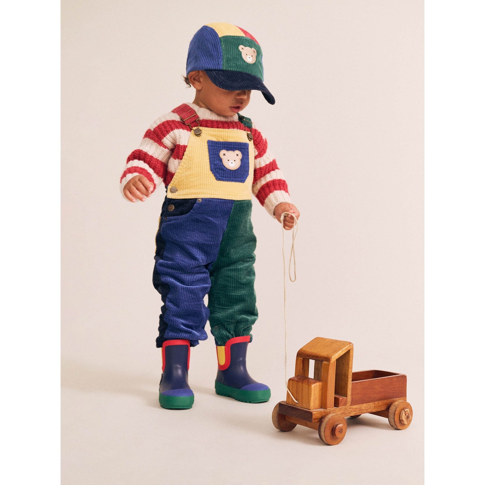 Colour Block Cord Overalls