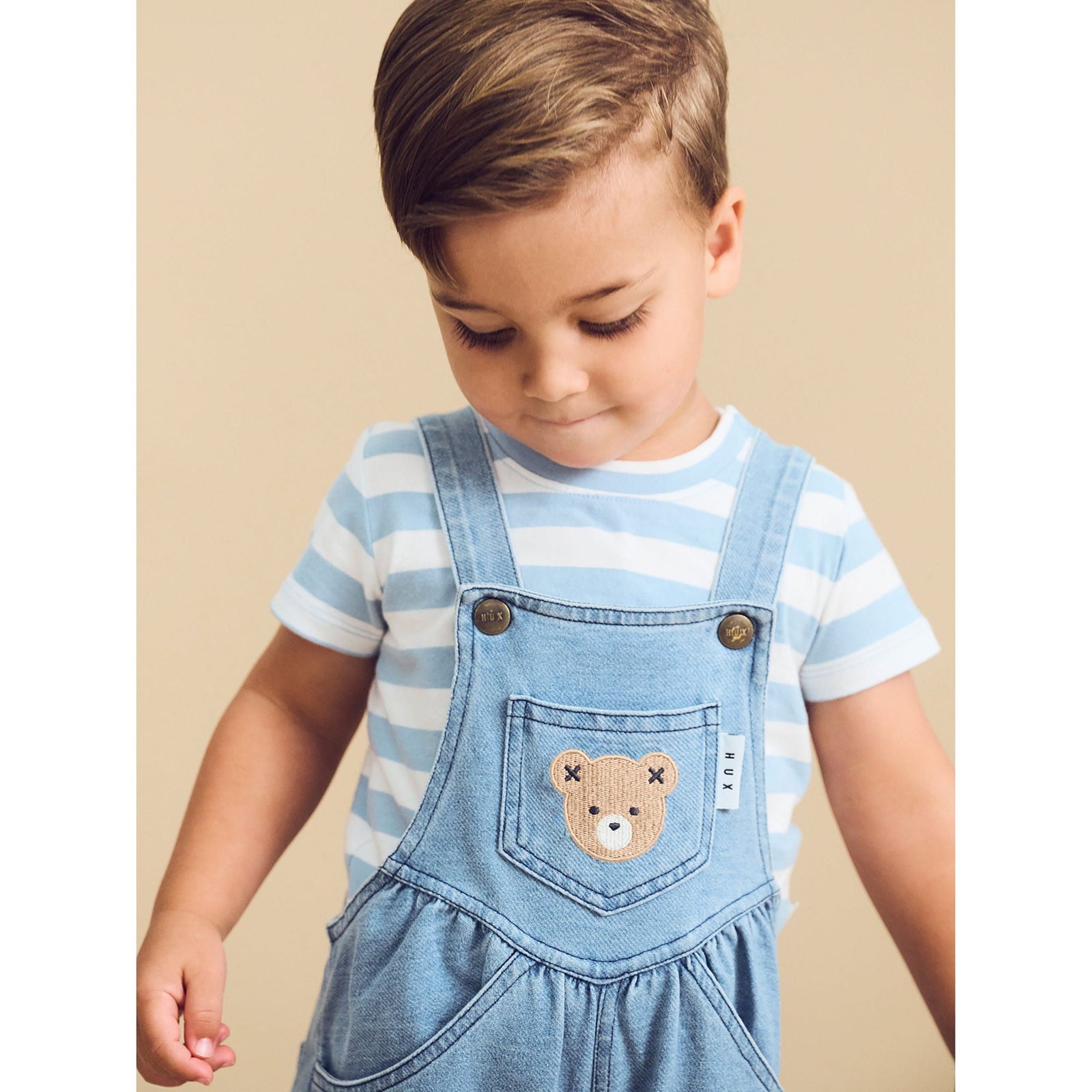 Huxbear Knit Denim Short Overalls