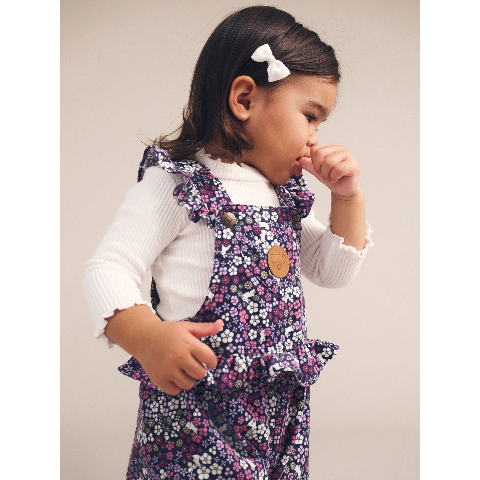 Midnight Flower Garden Frill Overall